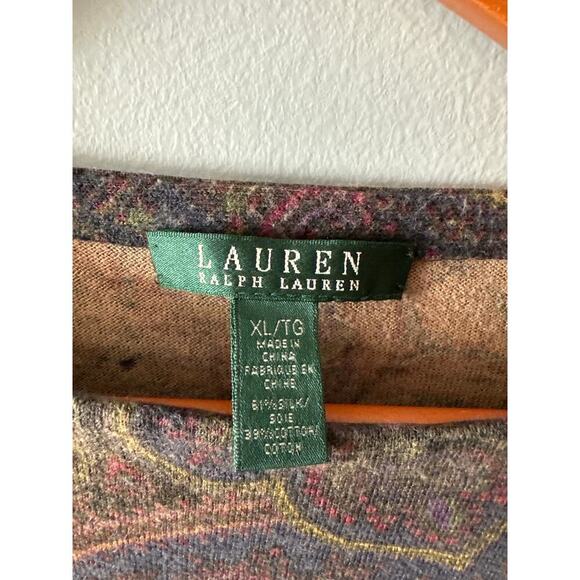 Vintage Women’s Size XL Ralph Lauren Paisley Silk Shirt - Picture 2 of 8